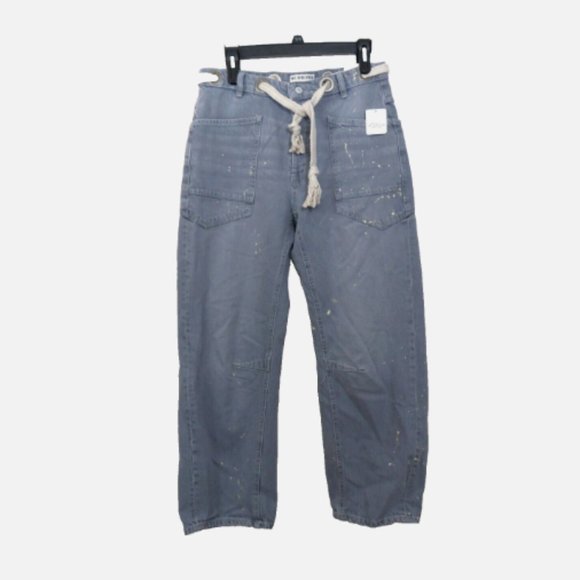 Free People Denim - Free People We The Free Moxie Pull On Barrel Jeans Paint Splatter Size 28